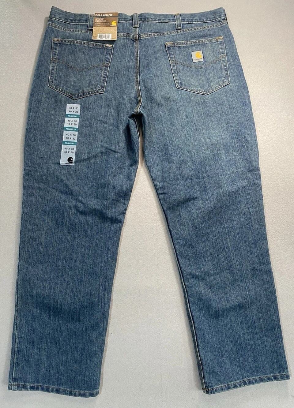 Carhartt Relaxed Fit Holter Heavy duty Denim Work Pants 40x30 Blue NWT Men